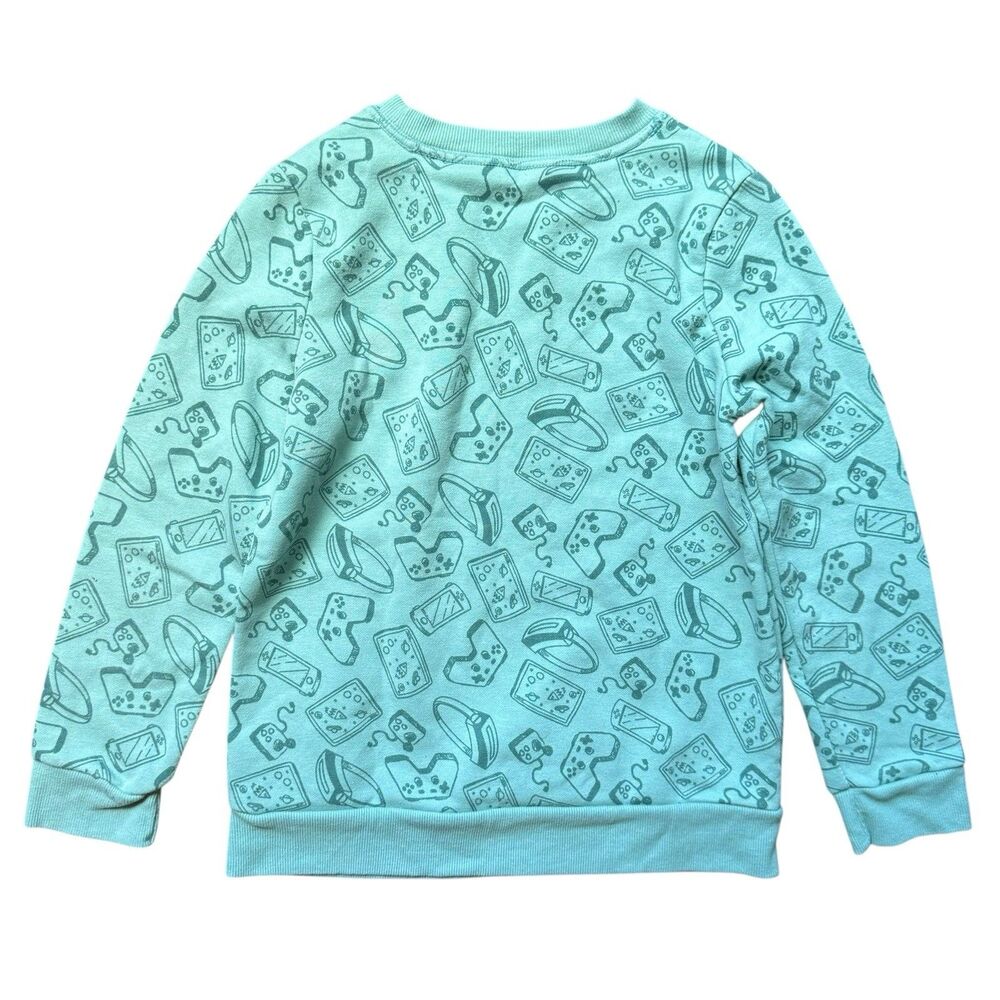 Cat & Jack Fleece Pullover Sweatshirt - Boys M 7/8 Video Games, Gamer, Green